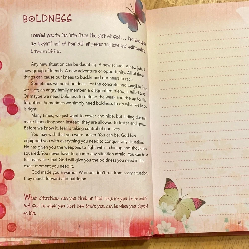 Devotional Journal with Pink Floral Design